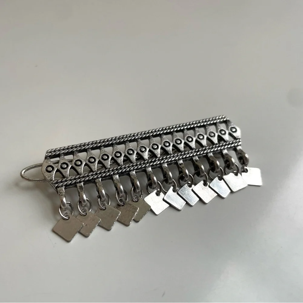 Free People NWOT Silver Tribal Dangle Charm Hair Clip